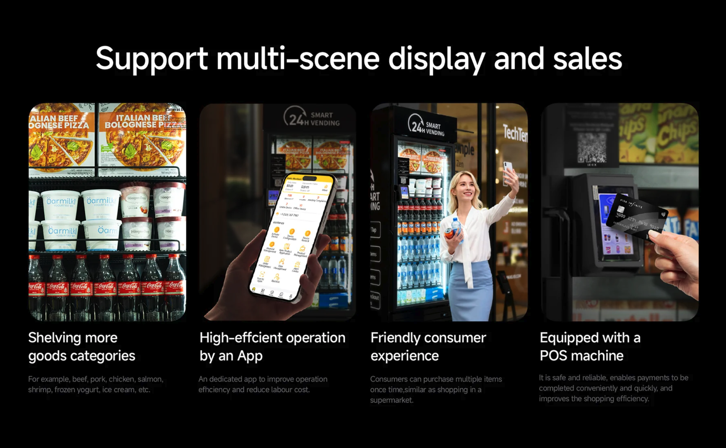 HAHA AI vending machines deployed across multiple commercial environments — offices, gyms, and lobbies