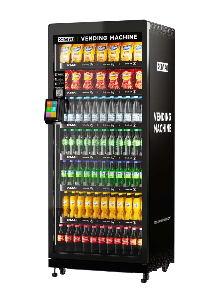 XMAI Max 680L smart vending machine — 680L capacity, 5 shelves, high-volume